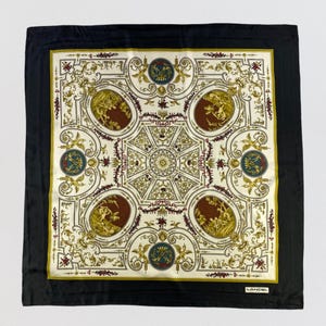 Vintage Lancel Silk Scarf, Twill Silk Scarf, Vintage Silk Muffler, Vintage Neck Scarf, Vintage Neck Accessories, Vintage Italian Silk Scarf