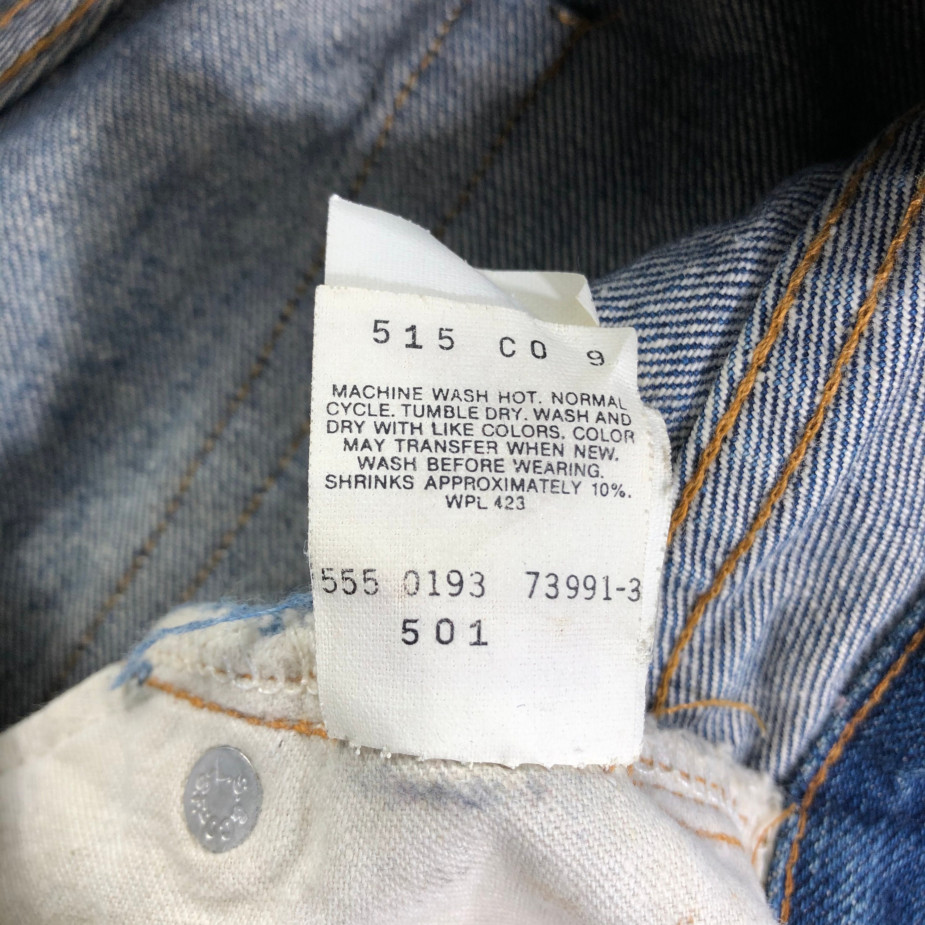 Size 30x29 Vintage 90s Levis 501 Redline Jeans Blue Dirty