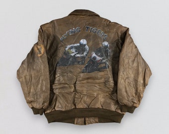 Vintage 1990s Enyce Leather Varsity Jacket / Fall Outerwear