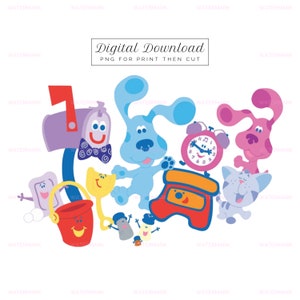 Blue's Clues Digital Download, PNG-Datei, Drucken dann Design, einfaches DIY-Projekt