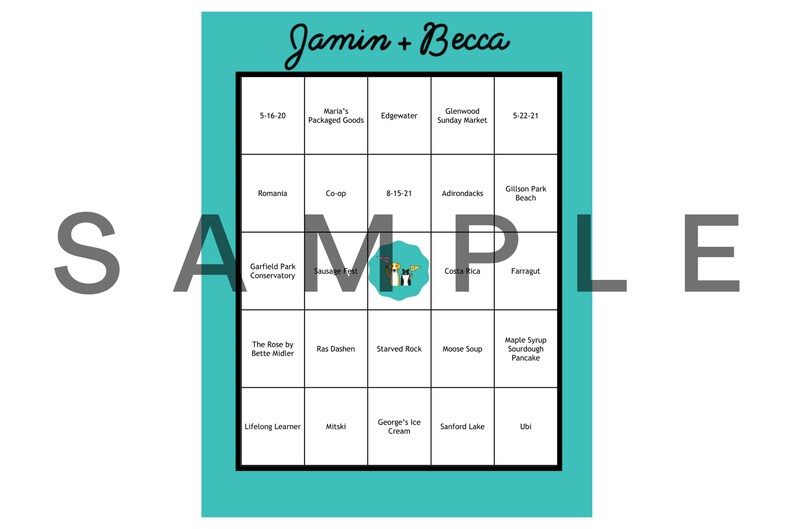 Customized Bingo Cards Set of 30 Cards Digital Download Etsy