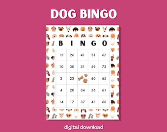 Dog Lover's Bingo | 100 Printable Cards | Canine Theme | Instant Digital Download | Pawsome Party Game