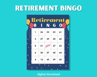 Retirement Party Bingo with Numbers | 100 Digital Cards | Celebratory Theme | Instant Download | Fun Farewell Activity