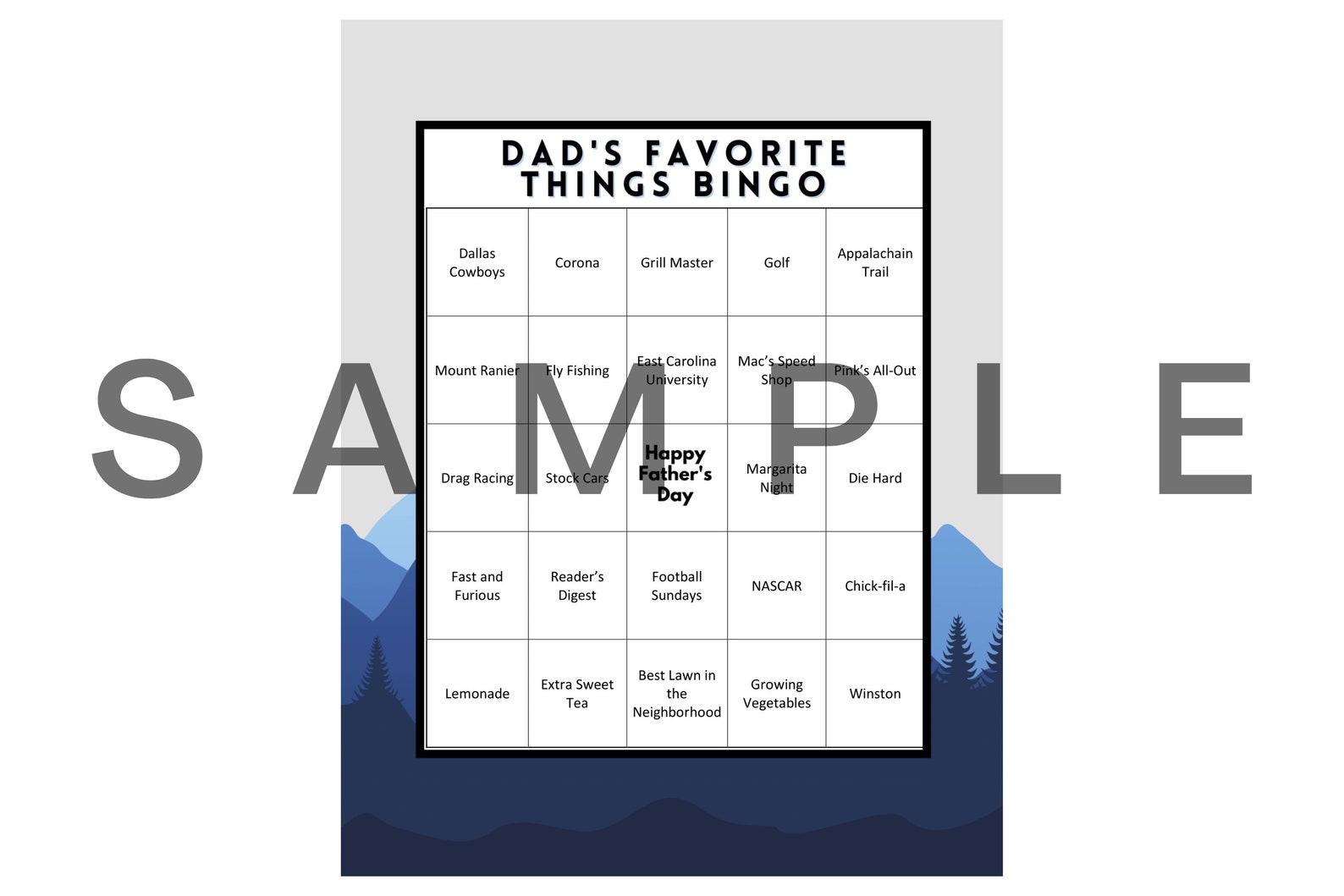 Customized Bingo Cards Set of 30 Cards Digital Download Etsy