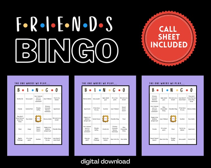 FRIENDS TV Show Bingo | Party Game | 2-30 Players