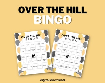 Printable Over the Hill Bingo: 100 Unique Cards for 40th, 50th, 60th Birthdays & Retirement Parties