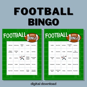 Bingo de fútbol / Football Watch Party / 30 cartas únicas / Descarga digital