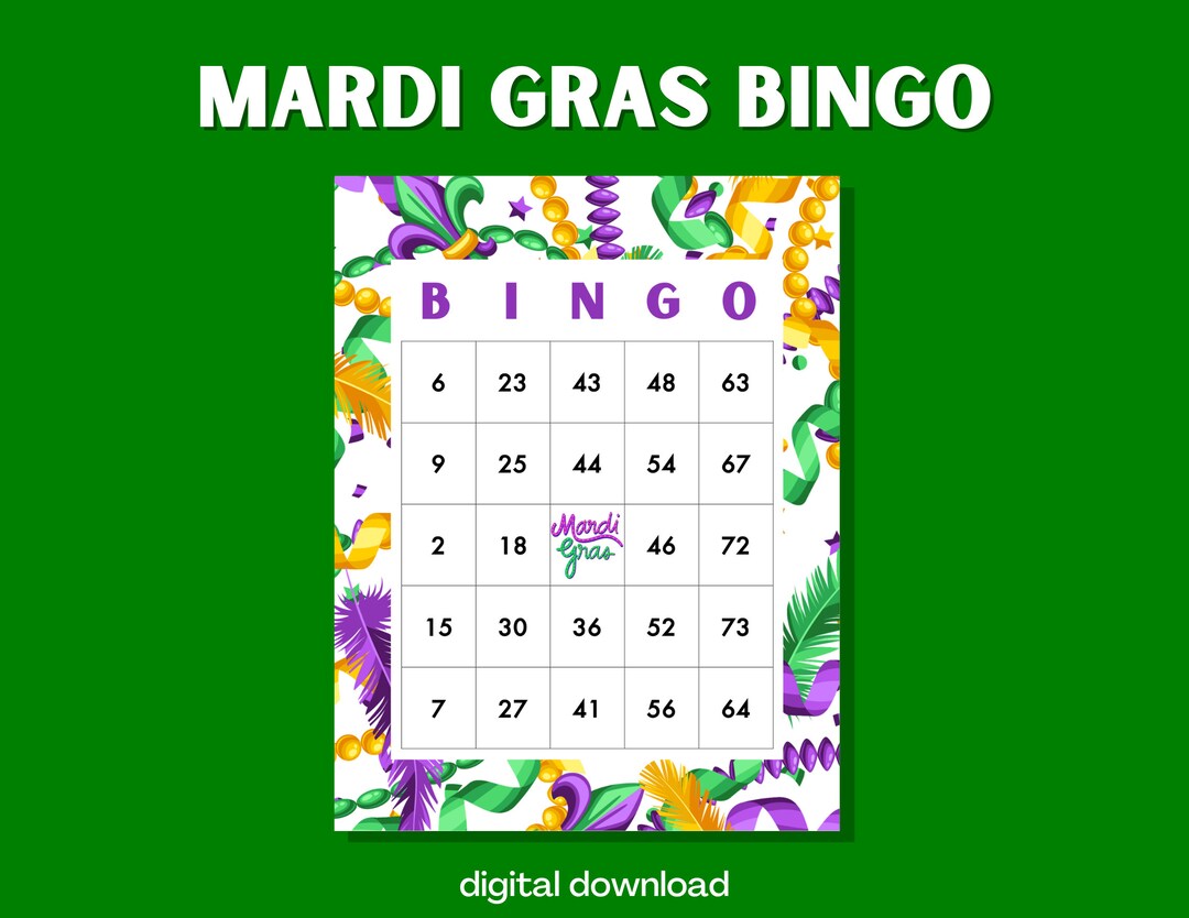 mardi gras bingo game