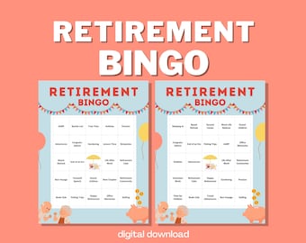 Retirement Party Bingo Game with Words - Retirement Party Activity - 30 Unique Cards - Digital Download