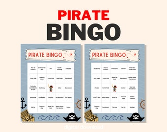 Pirate Bingo Game - Exciting Pirate Party Activity - 30 Unique Cards - Digital Download