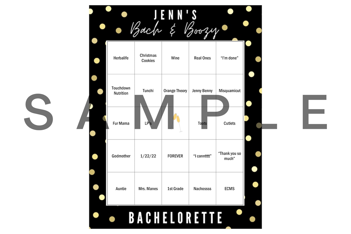 Customized Bingo Cards Set of 30 Cards Digital Download Etsy