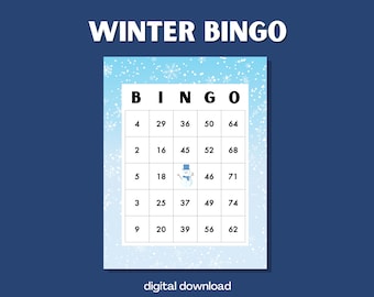 Winter Bingo Game | 100 Digital Cards | Cozy Winter Theme | Instant Download | Fun Family Activity