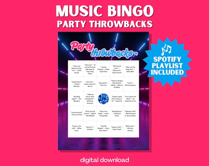 Party Throwbacks Bingo – 30 Cards Featuring Iconic Dance Hits