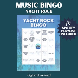 Bingo musical Yacht Rock: 30 tarjetas únicas y lista de reproducción de Spotify para disfrutar de una fiesta de canto inolvidable