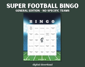 Super Bowl Bingo – 30 Unique Football Game Cards (Digital Download)