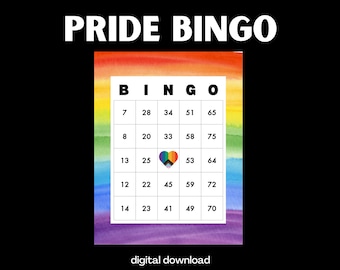 Pride Bingo Game | 100 Unique Cards with Vibrant Pride Theme | Instant Digital Download | Fun & Inclusive Party Activity