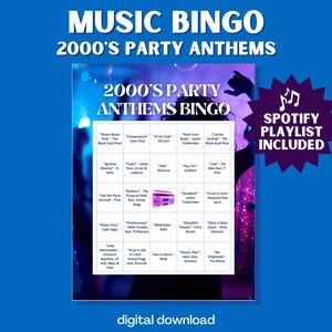 Jaren 2000 Feestliedjes Muziekbingo: 30 unieke kaarten en Spotify-afspeellijst voor nostalgisch meezingplezier