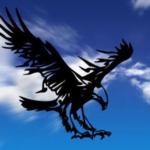 Laser cnc cut Eagle attack silhouette vector file dxf svg png stl