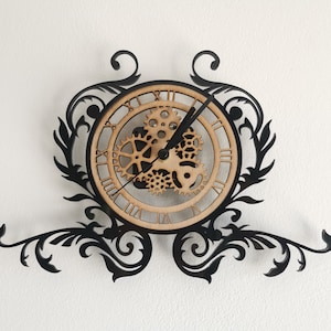 Laser cnc vector clock modern