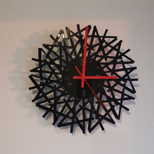Laser cnc cut scattered sticks clock vector file dxf svg