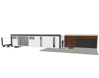 Habitación de 3 dormitorios con sala multimedia, 308,5 m2, terrario construido, sala de estar abierta, techos altos.