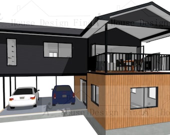 Diseño de hogar compacto, diseño pequeño sin sensación de agobio. 166 m2 de espacio habitable, diseño de rejilla para bloques de alojamiento, cabañas o Air BnB