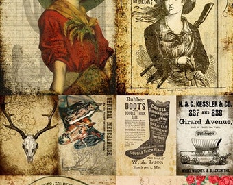 Cowgirl Project Blocks - Roycycled Decoupage Paper