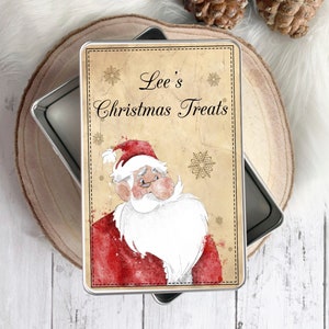 Personalized christmas tins