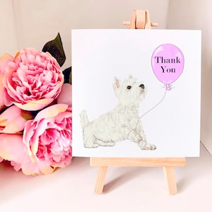 Personalized Westie Thank You Card: West Highland Terrier Birthday, Sympathy Card