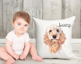 Custom Cockerpoo Cushion, Personalised Dog Pillow, Pet memorial gift, Gifts for Dog Lovers & Pet Loss, Pet Lovers, Cockerpoo Home Décor Gift