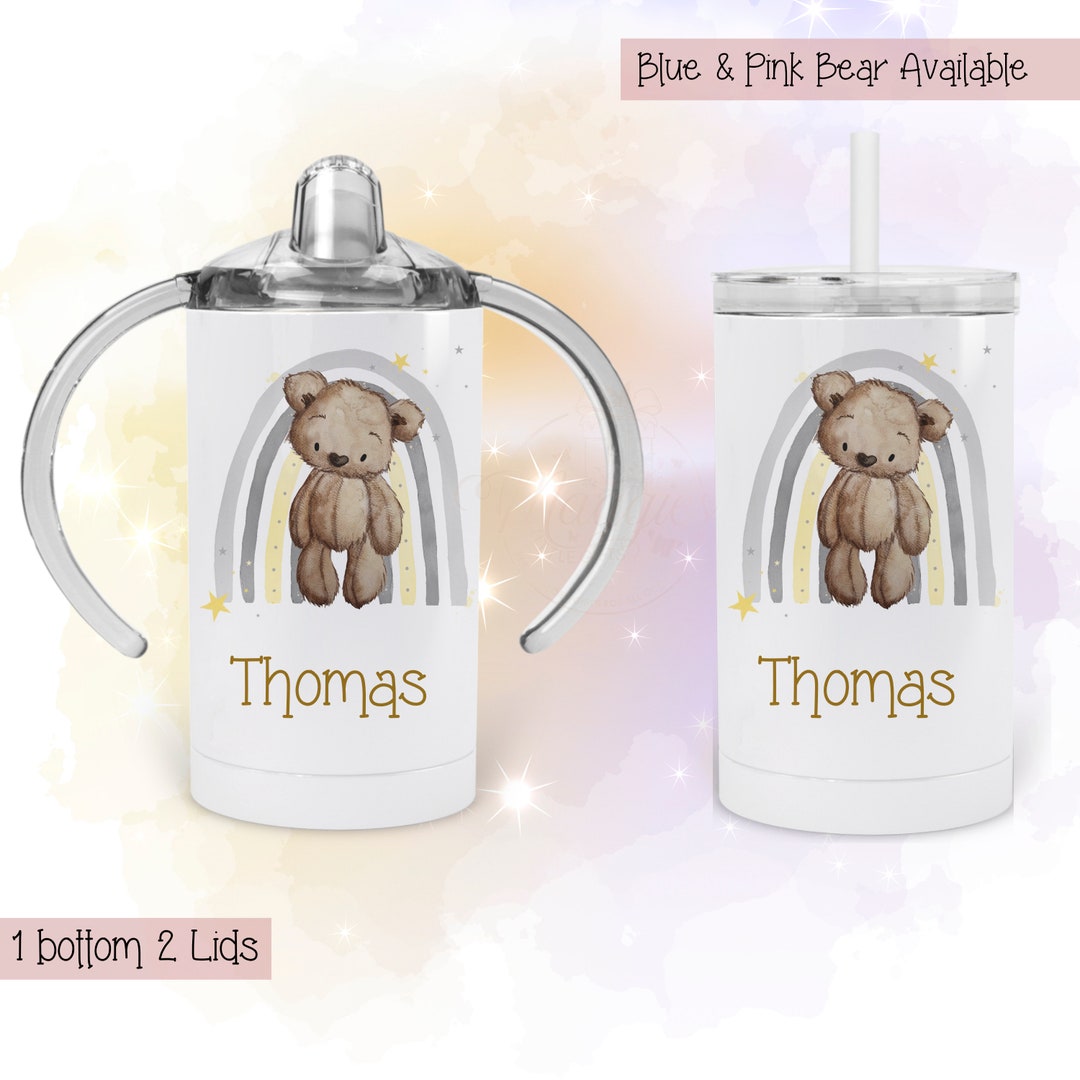 Personalised Sippy Cup Baby Toddler Gift Skinny Tumbler Stainless Steel Beaker Bottle