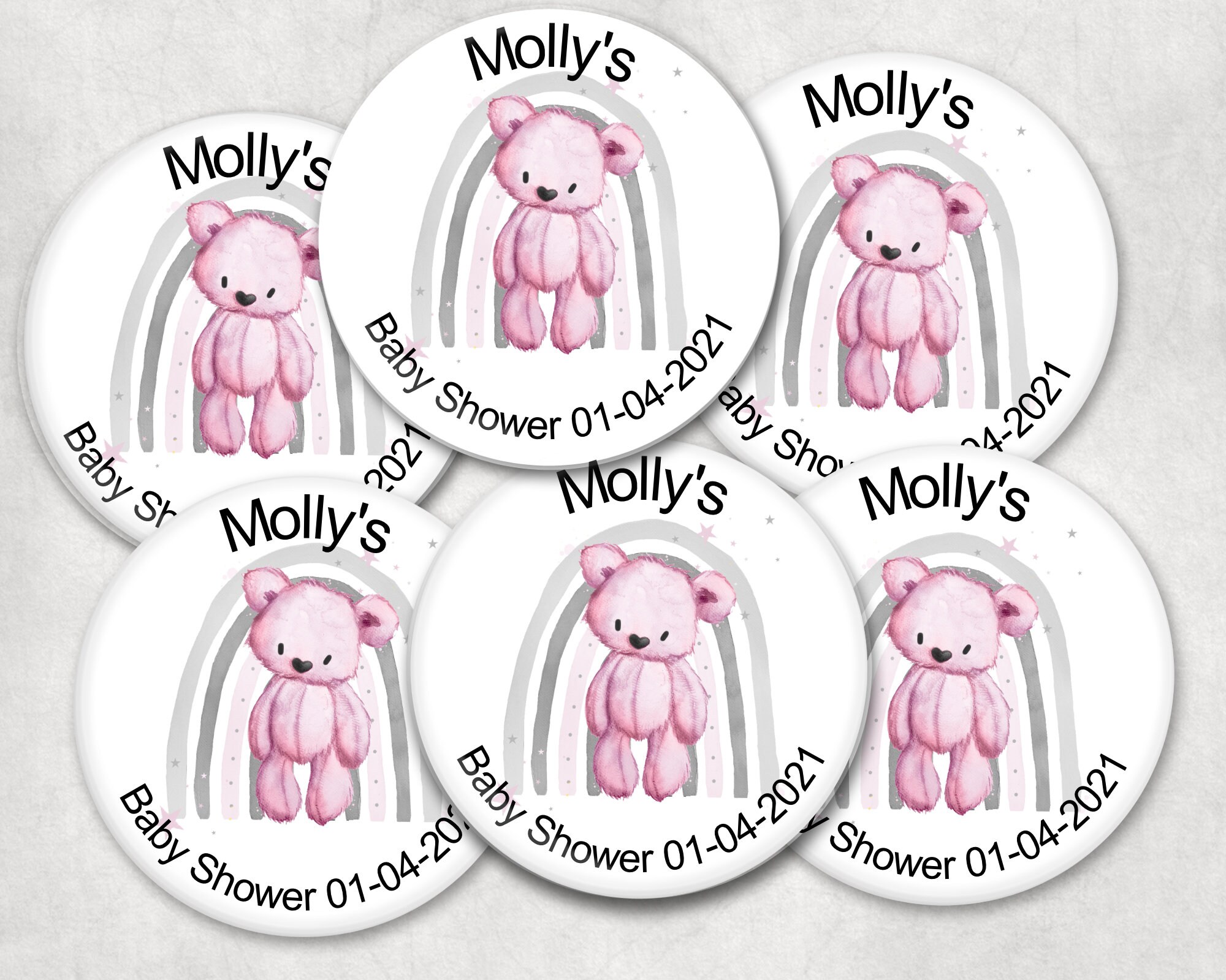 Personalised Baby Shower Badges - Etsy UK