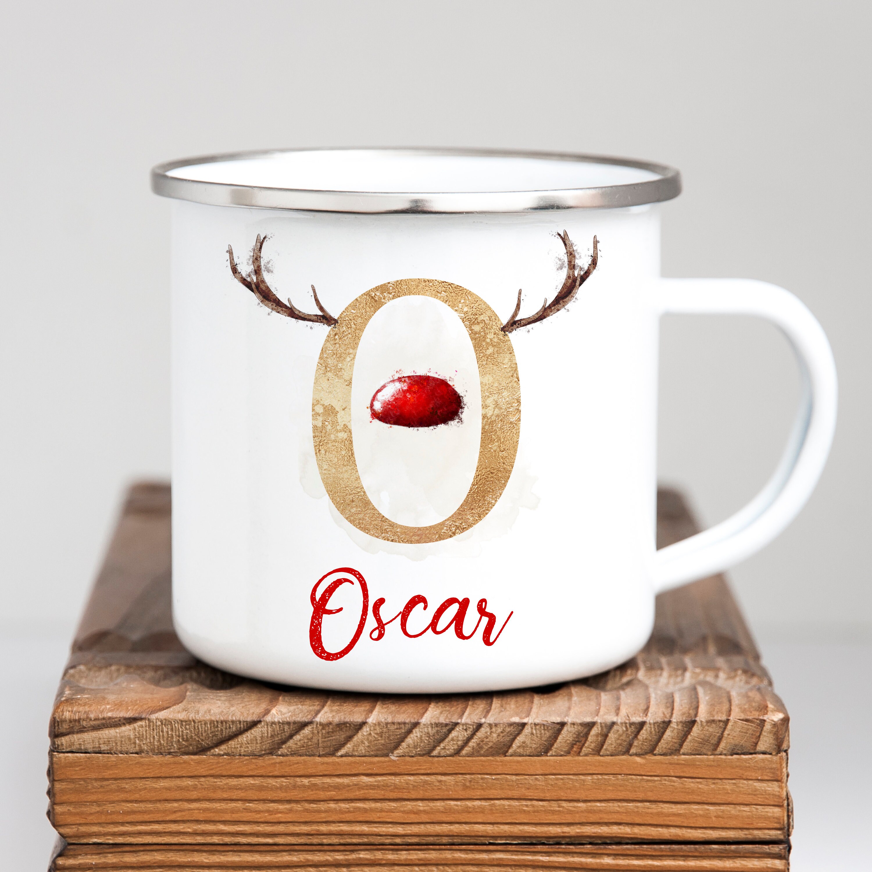 Lot De 2 Tasses De Noël En émail – 355 Ml, Diamètre 8,6 Cm, Design Festif, Cadeau Idéal