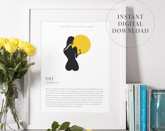 ISFJ, Myers Briggs, Printable Wall Art, MBTI Digital Download, Instant Download, Minimalist, Boho, Personality Type, Gift For Her