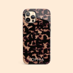Coque personnalisée écaille de tortue pour iPhone 16+, nom personnalisé pour iPhone 15 Pro Max, 14, 13 Mini, 12, 11, X/XS, XR, 8, Galaxy S24 S23