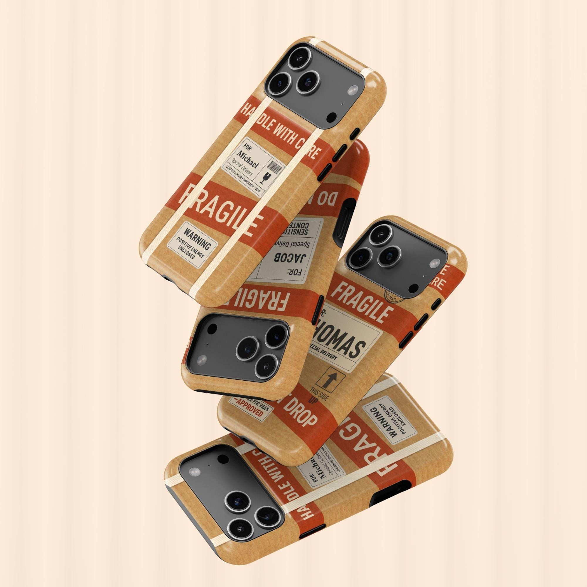 iPhoneケース HANDLE WITH CARE COLLECTION Case Personalized Handle With Care iPhone 17 Air Case, Custom Fragile