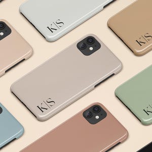 Aangepaste initialen iPhone 16+ hoesje, gepersonaliseerd monogramhoesje voor iPhone 15 Pro Max, iPhone 14, 13 Mini, 12, 11, X/XS, XR 8 Galaxy S24 S23
