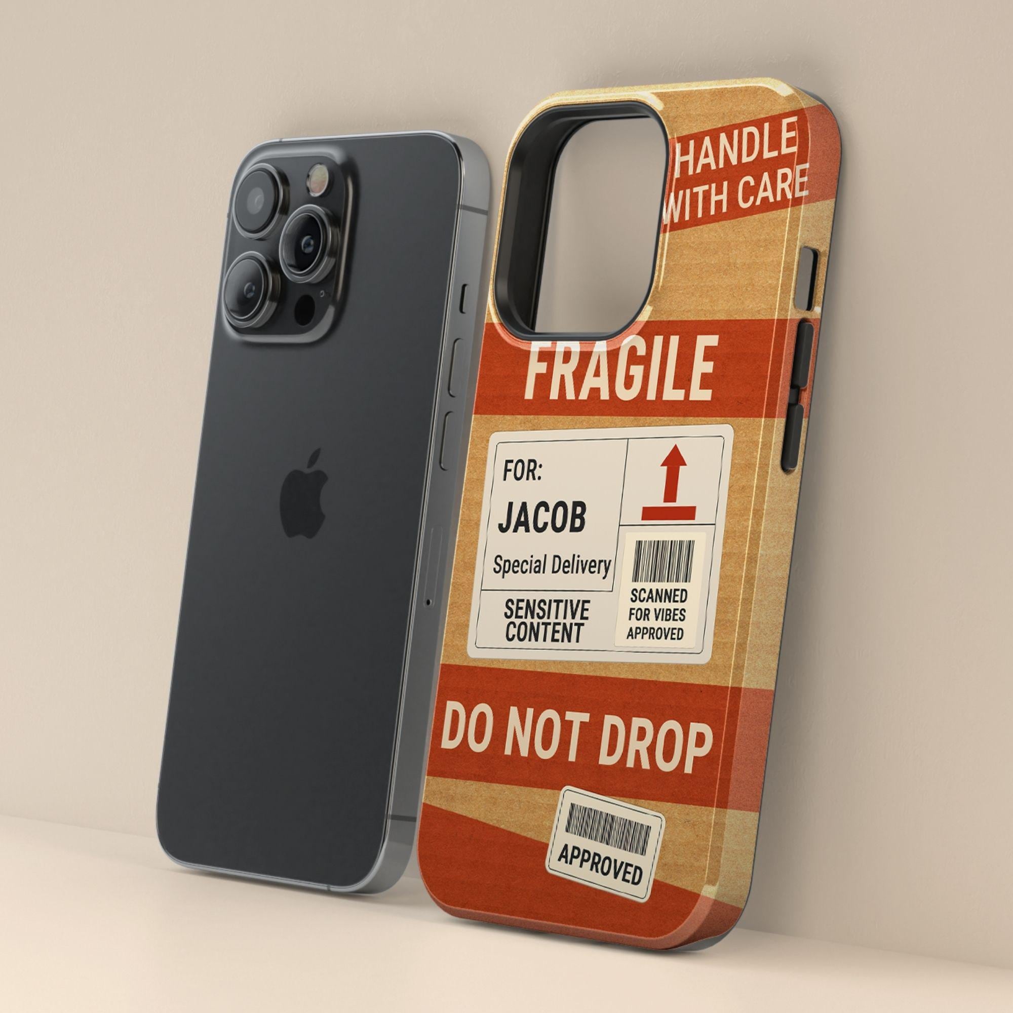 iPhoneケース HANDLE WITH CARE COLLECTION Case Personalized Handle With Care iPhone 17 Air Case, Custom Fragile