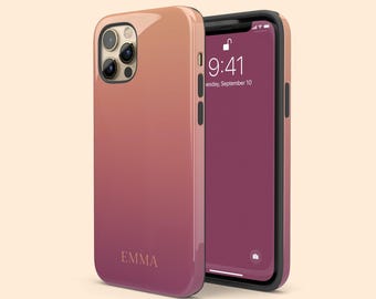 Personalisierte Ombre iPhone 17 Air Fall, benutzerdefinierte Name Fall für iPhone 16 Pro Max, 15 Plus, 14, 13 Mini, 12, 11,X/XS, XR, 8, Galaxy S25 S24 S23