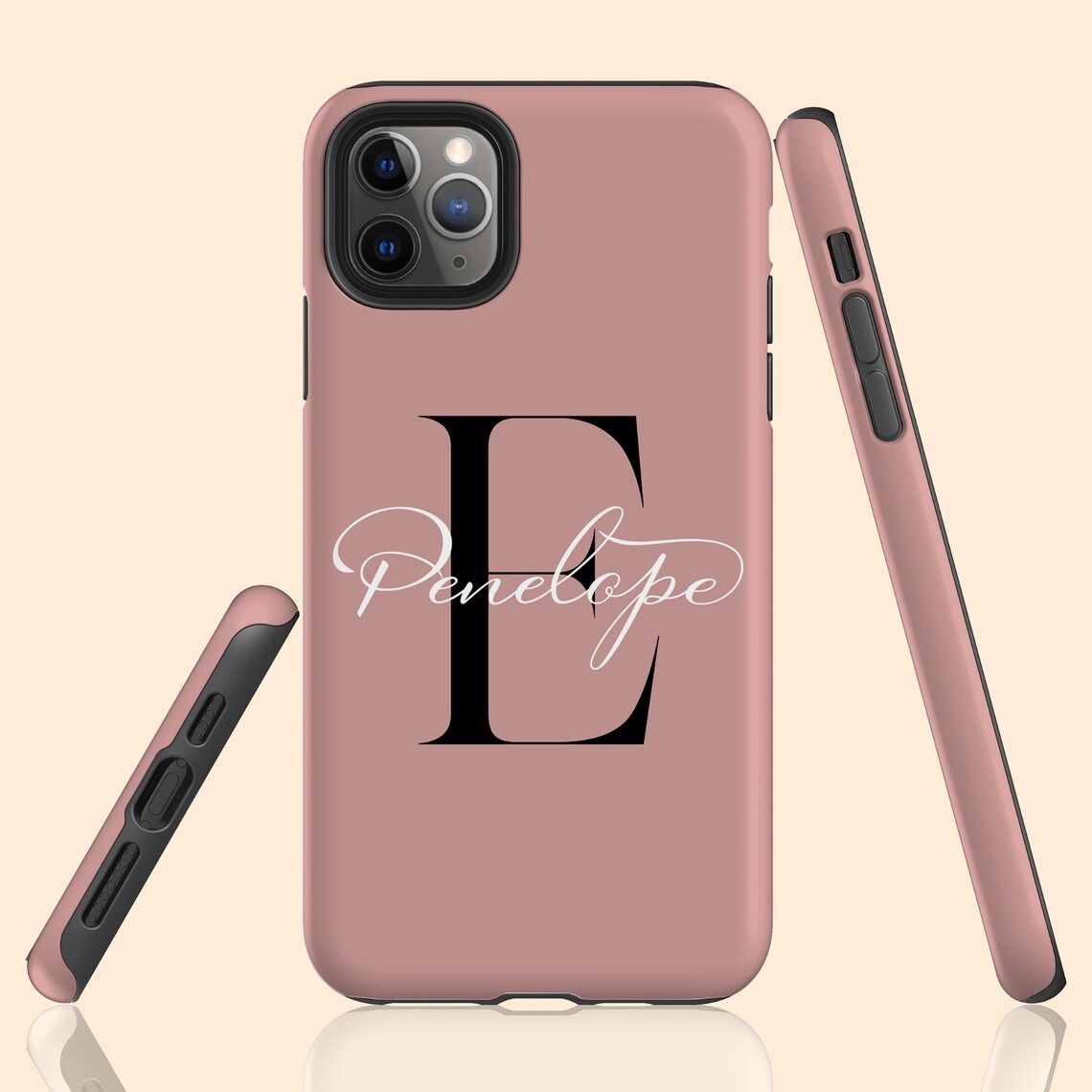 Funda de iPhone inicial personalizada nombre monograma en la | Etsy