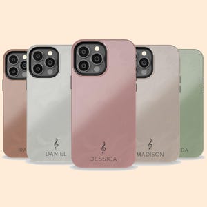 Custom Name iPhone 17 Air Case, Personalized G Clef Music Note, Musician Gift Case for iPhone 16 Pro Max, 15 Plus, 14, 13 Mini, 12, 11,X/XS