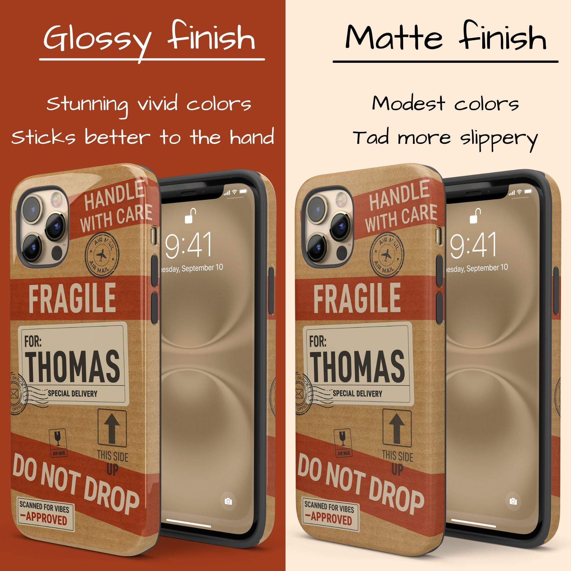 Personalized Handle With Care iPhone 17 Air Case, Custom Fragile