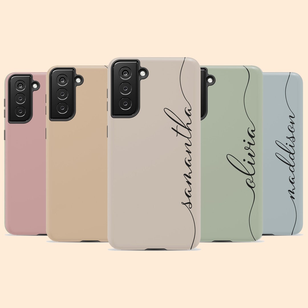 Custom Name Galaxy S25 Plus Case, Personalized Solid Calligraphy ...