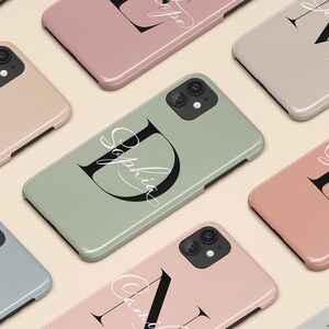 Personalized Initial iPhone 17 Air Case, Monogram Name on Case for iPhone 16 Pro Max, 15 Plus, 14, 13 Mini, 12, 11,X/XS, Galaxy S25 S24