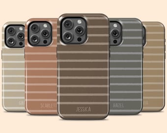 Funda personalizada para iPhone 17 Air, funda personalizada con rayas dibujadas a mano para iPhone 16 Pro Max, 15 Plus, 14, 13 Mini, 12, 11, X/XS, Galaxy S25