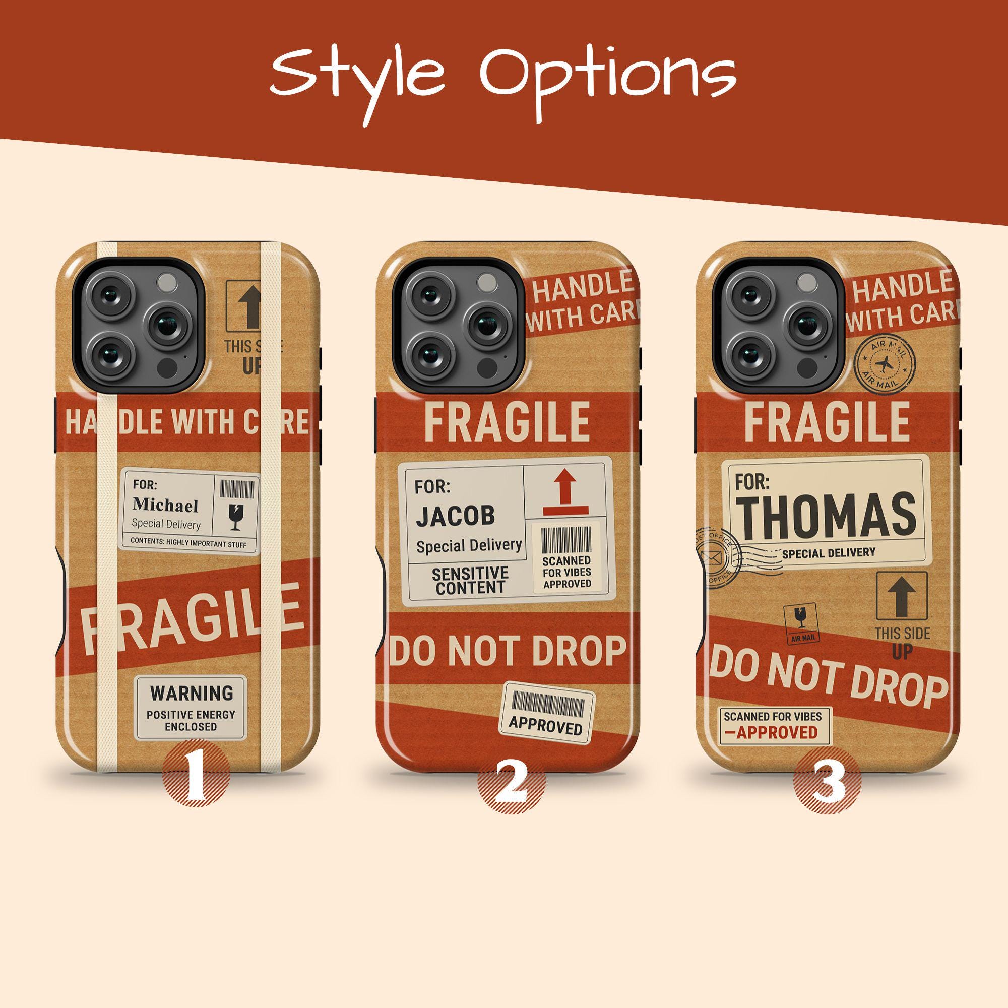 Personalized Handle With Care iPhone 17 Air Case, Custom Fragile