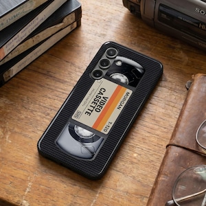 Personalisierte VHS Galaxy S26 Ultra Hülle, Benutzerdefinierte Retro Videokassette Name Hülle für S25 Plus, S24, S23, S22, S21, S20