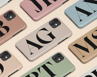 Personalized Initial iPhone 17 Air Case, Monogram Name Case for iPhone 16 Pro Max, 15 Plus, 14, 13 Mini, 12, 11,X/XS, XR, Galaxy S25 S24