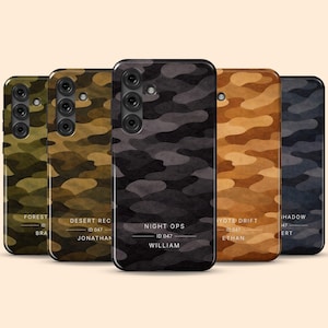 Personalisierte Taktische Camo Galaxy S26 Ultra Hülle, Benutzerdefinierte robuste Camouflage Namenshülle für S25 Plus, S24, S23, S22, S21, S20