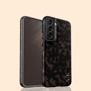 Personalized Initials Galaxy S24 Plus Case, Custom Monogram Tortoiseshell Case for Galaxy S23 Ultra, S22, S21, S10, S9, Note 20, 10 9